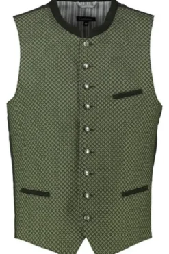 OS TRACHTEN Weste grün gemustert Slim Fit