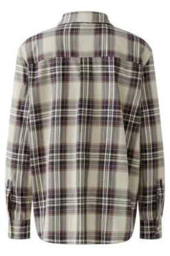 OUI Bluse Stone-taupe kariert