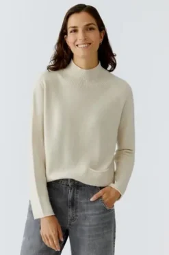OUI Pullover ofwhite melange