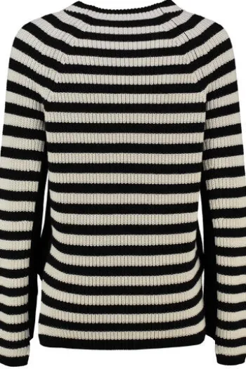 OUI Pullover RUBI schwarz Baumwolle mit Reißverschluss