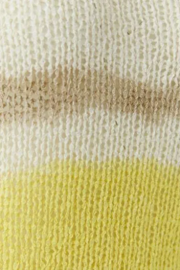 OUI Pullover yellow white gemustert 3/4-Arm