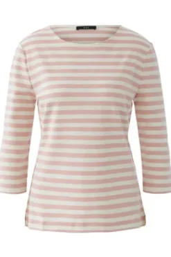 OUI Shirt SOLEILA white rose gestreift 3/4-Arm
