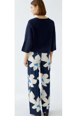OUI Wende-Pullover darkblue gestreift 3/4-Arm