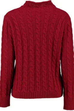 PAOLA BURANI Pullover rot in edlem Zopfstrickmuster