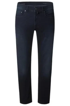PIERRE CARDIN Five-Pocket-Hose PC Lyon blue/black used buffies Tapered Fit