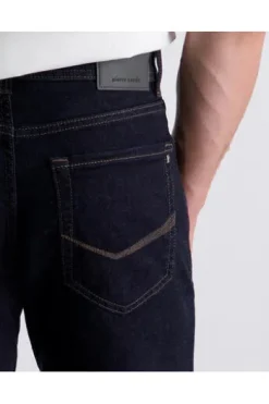 PIERRE CARDIN Five-Pocket-Jeans Lyon blue/black stonewash Tapered Fit