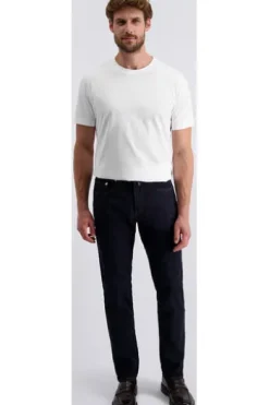 PIERRE CARDIN Five-Pocket-Jeans Lyon blue/black stonewash Tapered Fit