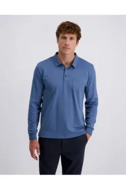 PIERRE CARDIN Langarm Polo-Shirt bering sea Modern Fit