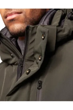 PIERRE CARDIN Parka grün Modern Fit winddicht