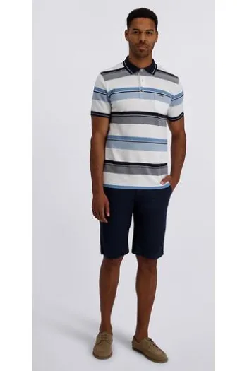 PIERRE CARDIN Polo-Shirt blue haeven gestreift
