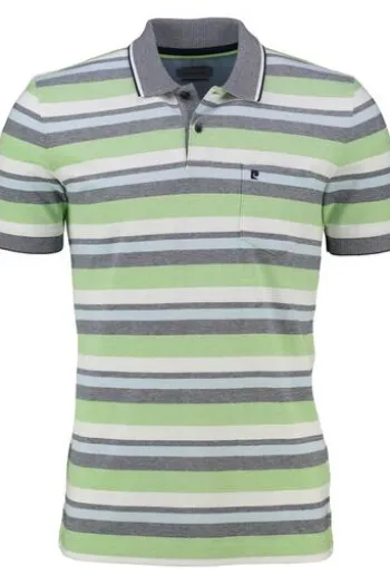PIERRE CARDIN Polo-Shirt grün gestreift