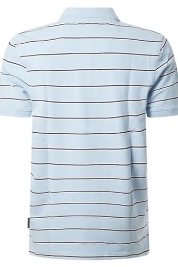 PIERRE CARDIN Polo Shirt hellblau gestreift