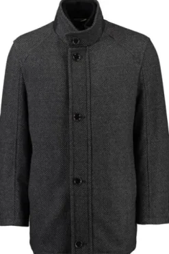 PIERRE CARDIN Wolljacke mit Strukturmuster anthrazit