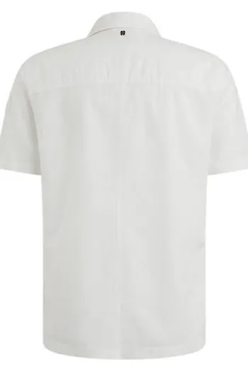 PME LEGEND Hemd Ctn Linen bright white Regular Fit Kurzarm