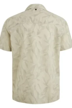 PME LEGEND Hemd Print move on Slub bone white Regular Fit