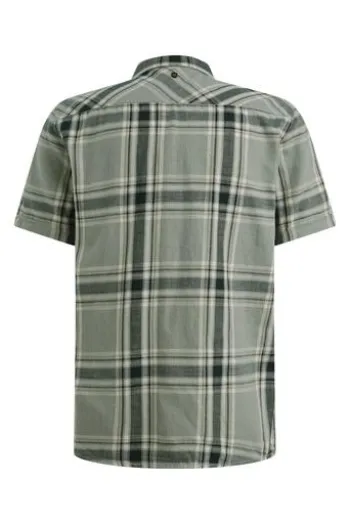 PME LEGEND Hemd Yarn Dyed iceberg green kariert Regular Fit Kurzarm