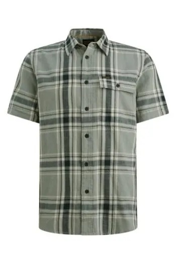 PME LEGEND Hemd Yarn Dyed iceberg green kariert Regular Fit Kurzarm