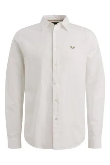 PME LEGEND Leinen Hemd bright white Langarm