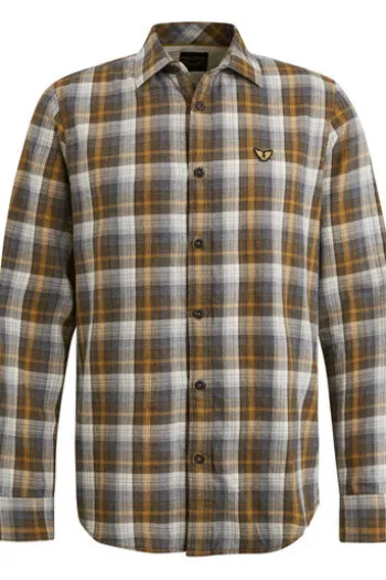 PME Legend Long Sleeve Shirt Twill Yarndyed Check Langarmshirts buckthorne brown