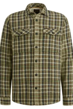 PME LEGEND Overjacket Small Herringbone Check oil green kariert
