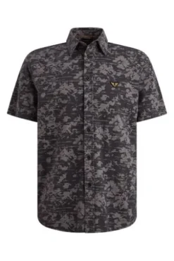 PME LEGEND Piquè Jersey Hemd graphite gemustert Kurzarm