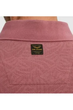 PME LEGEND Polo Shirt Jacquard jersey dry rose Strukturmuster Regular Fit
