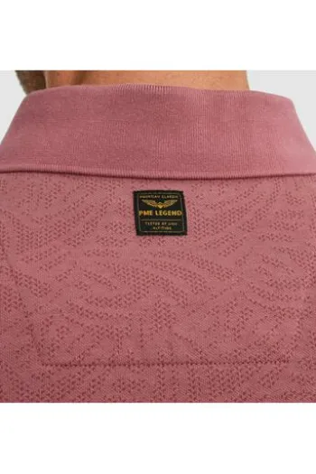 PME LEGEND Polo Shirt Jacquard jersey dry rose Strukturmuster Regular Fit