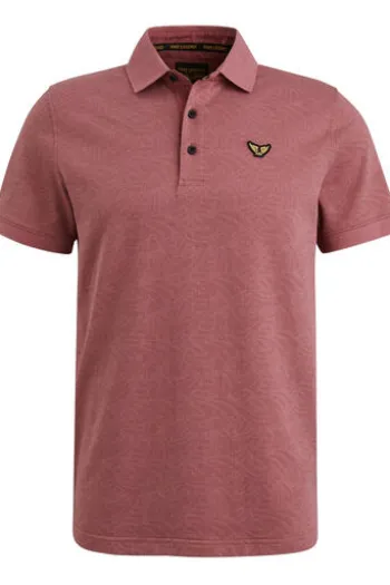 PME LEGEND Polo Shirt Jacquard jersey dry rose Strukturmuster Regular Fit