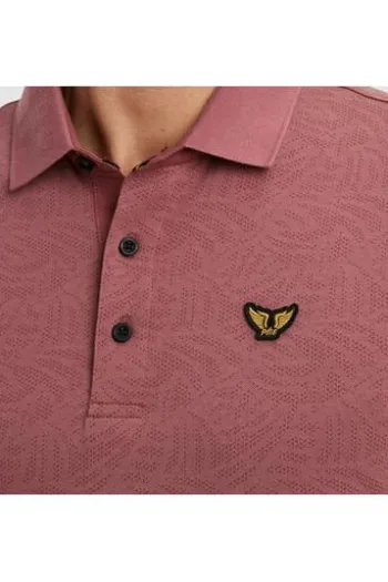 PME LEGEND Polo Shirt Jacquard jersey dry rose Strukturmuster Regular Fit