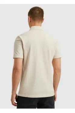 PME LEGEND Polo Shirt pique garment dye bone white