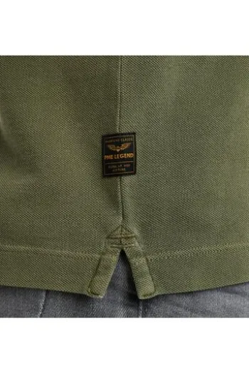 PME LEGEND Polo Shirt pique garment dye Deep lichen green