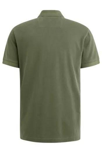 PME LEGEND Polo Shirt pique garment dye Deep lichen green