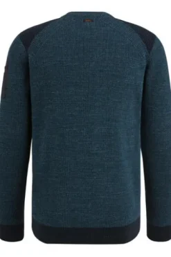PME Legend R-neck cotton rib melee knit Pullover salute