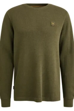 PME LEGEND Shirt r-neck waffle melange olive night
