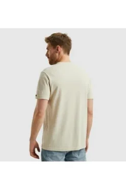 PME LEGEND T-Shirt Jacquard Stripes bone white Regular Fit