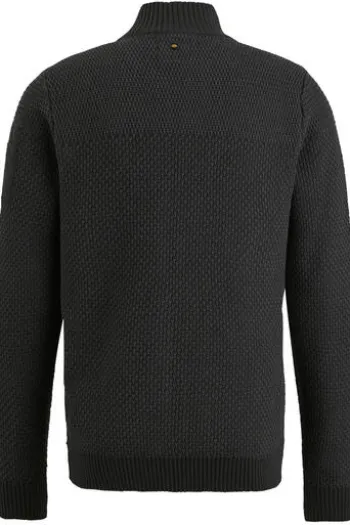 PME Legend Zip jacket cotton structure Strickjacken black onyx