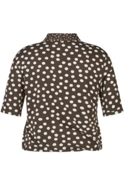 RABE Blusen-Shirt mokka gepunktet
