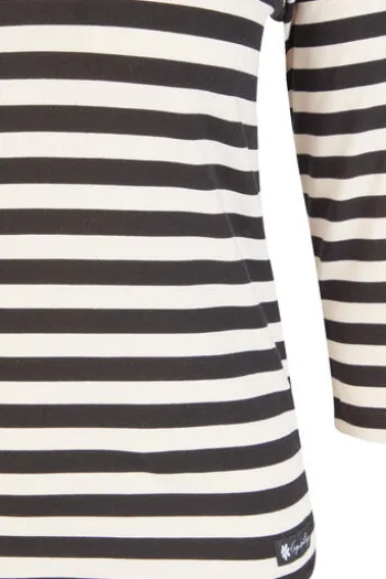 RABE Polo-Shirt alabaster gestreift 3/4-Arm