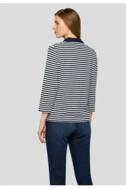 RABE Polo-Shirt pazifik gestreift 3/4-Arm