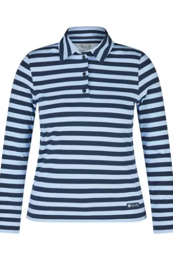 RABE Polo-Shirt pazifik gestreift Langarm