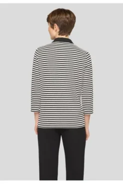 RABE Polo-Shirt schwarz gestreift 3/4-Arm
