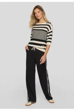 RABE Pullover alabaster gestreift Kurzarm