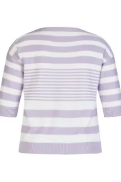 RABE Pullover flieder gestreift Kurzarm