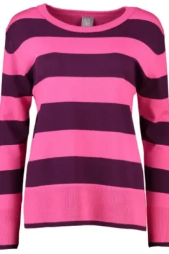 RABE Pullover malve gestreift