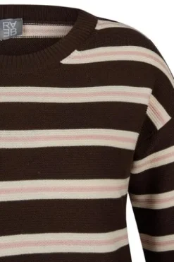 RABE Pullover mokka gestreift 3/4-Arm