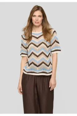 RABE Pullover ozean gemustert Kurzarm