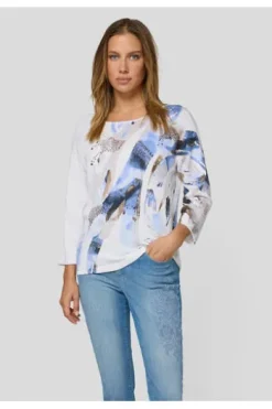 RABE Pullover ozean gemustert 3/4-Arm