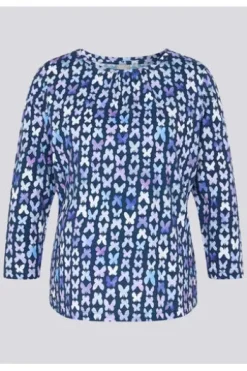 RABE Shirt dunkeljeans gemustert 3/4-Arm