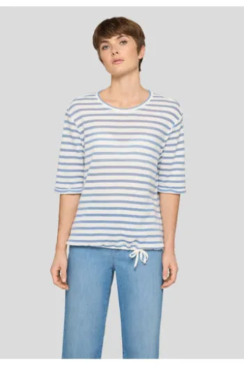 RABE Shirt himmelblau gestreift Kurzarm