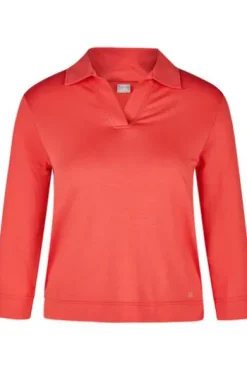 RABE Shirt koralle 3/4-Arm mit Polokragen